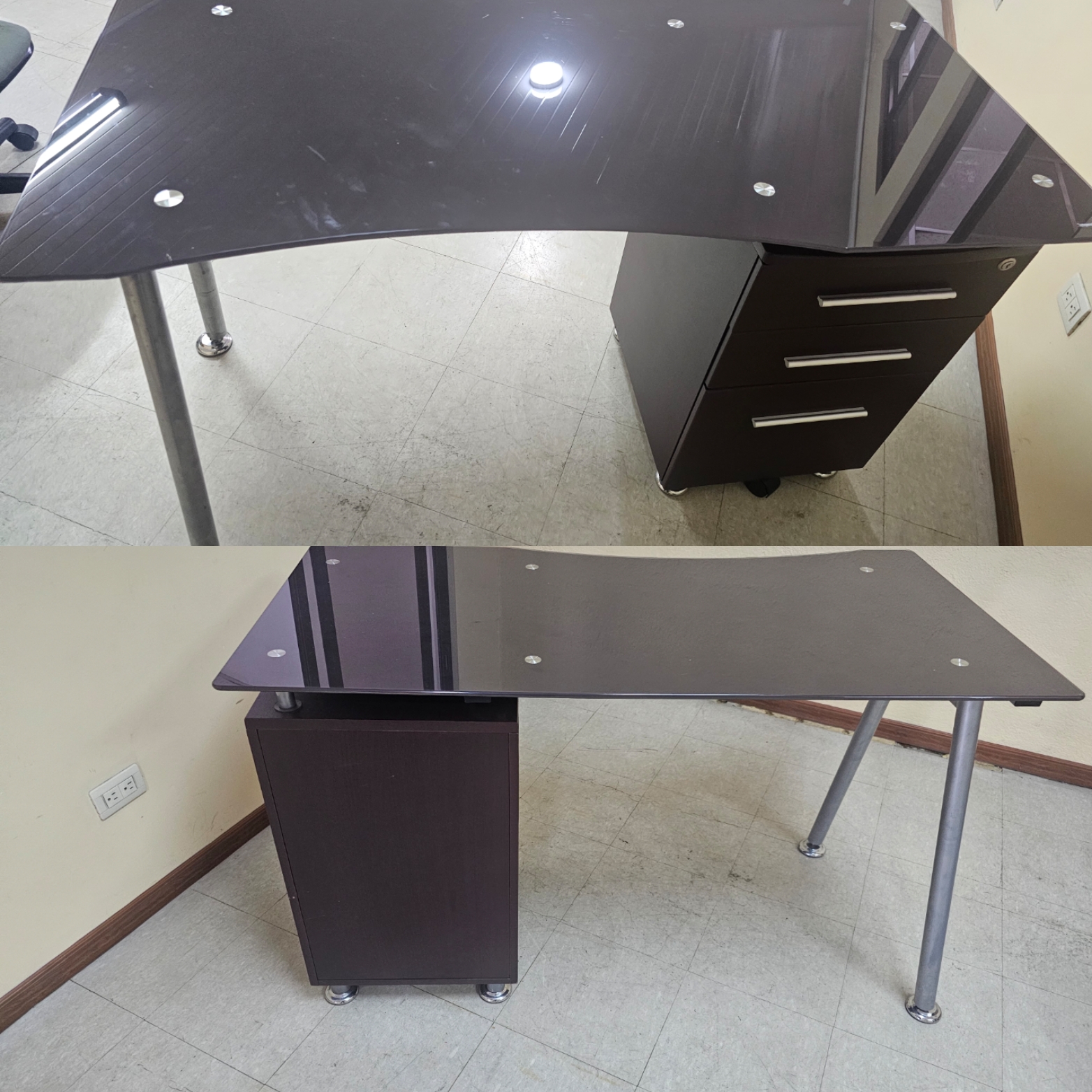 Escritorio de oficina mesa de vidrio