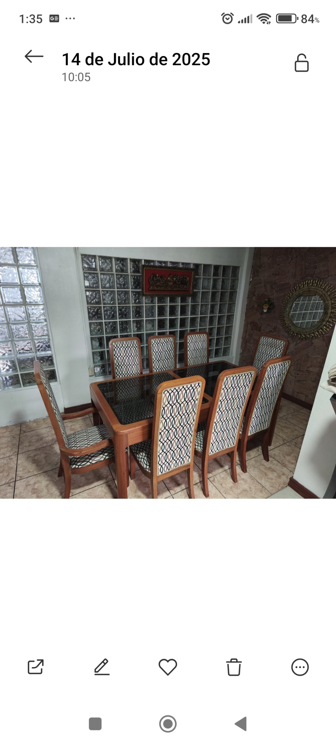 Juego de Comedor en Caoba.