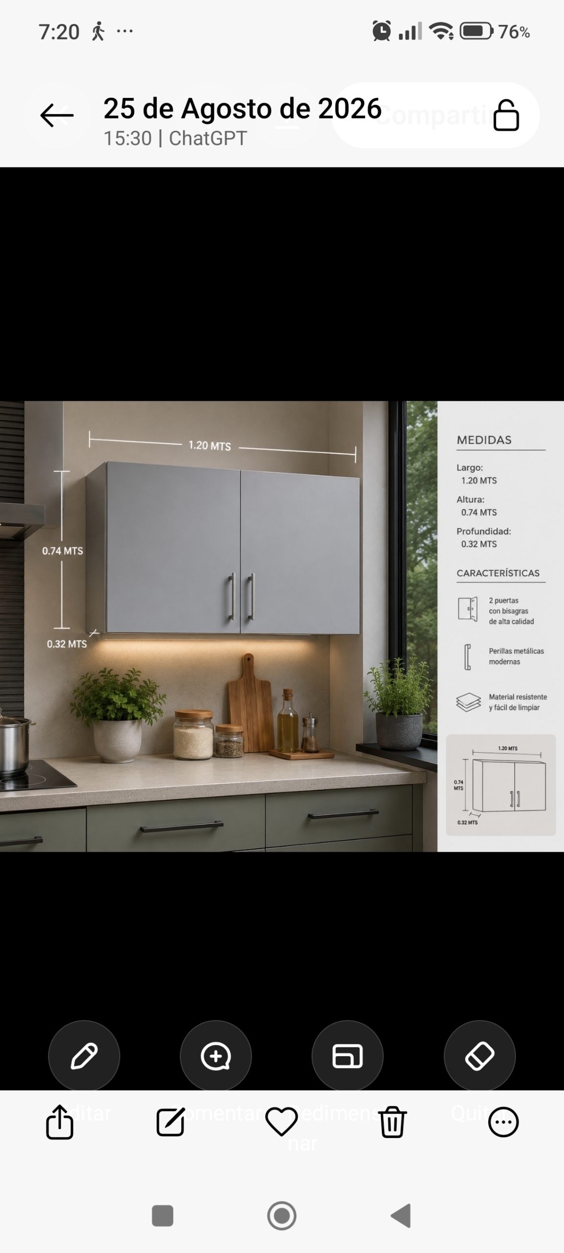 Estante aéreo para cocina