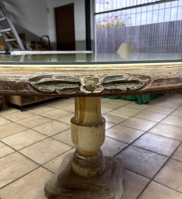 Juego Comedor 5 Sillas En Madera Traído De La India, Como Nuevo