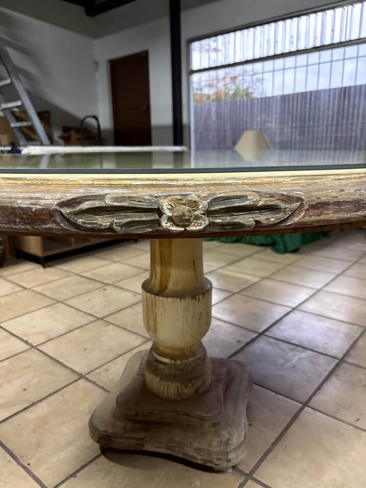 Juego Comedor 5 Sillas En Madera Traído De La India, Como Nuevo